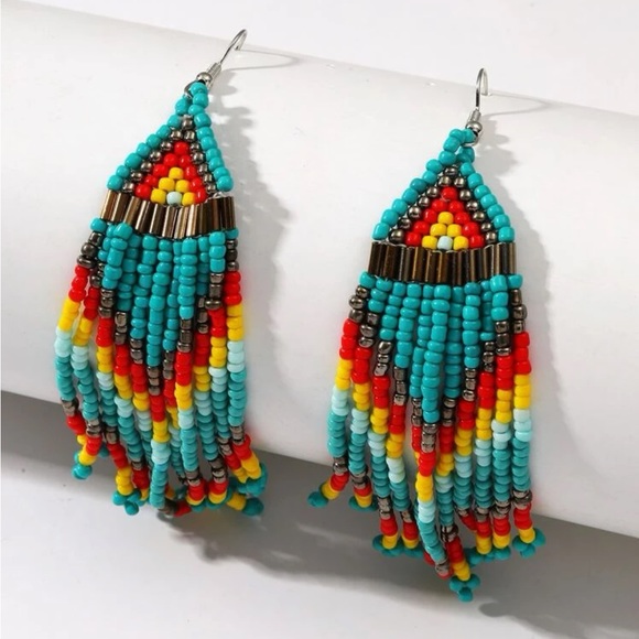 Jewelry - NWT Beaded Fringe Earrings
